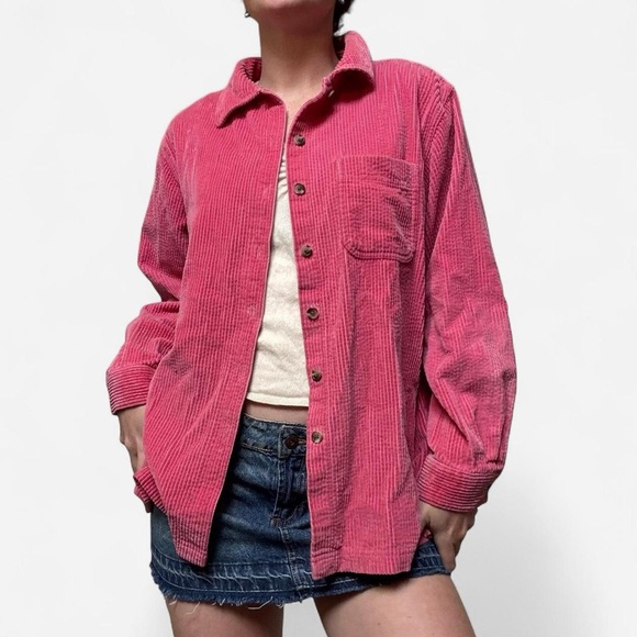L.L. Bean Tops - Vintage L.L. Bean pink corduroy button down
